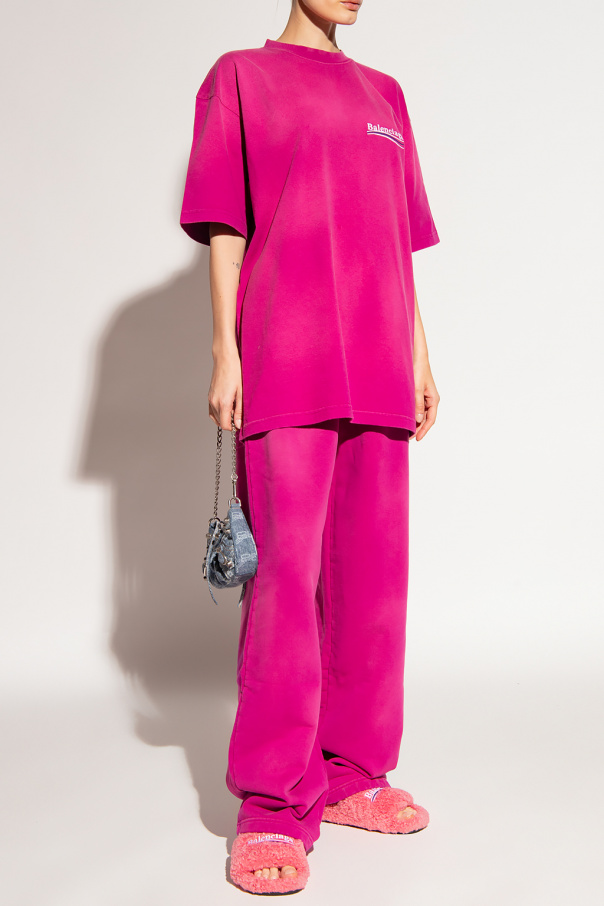 【関税&送料込】Balenciaga Fuchsia Velvet Joggers 4.jpg